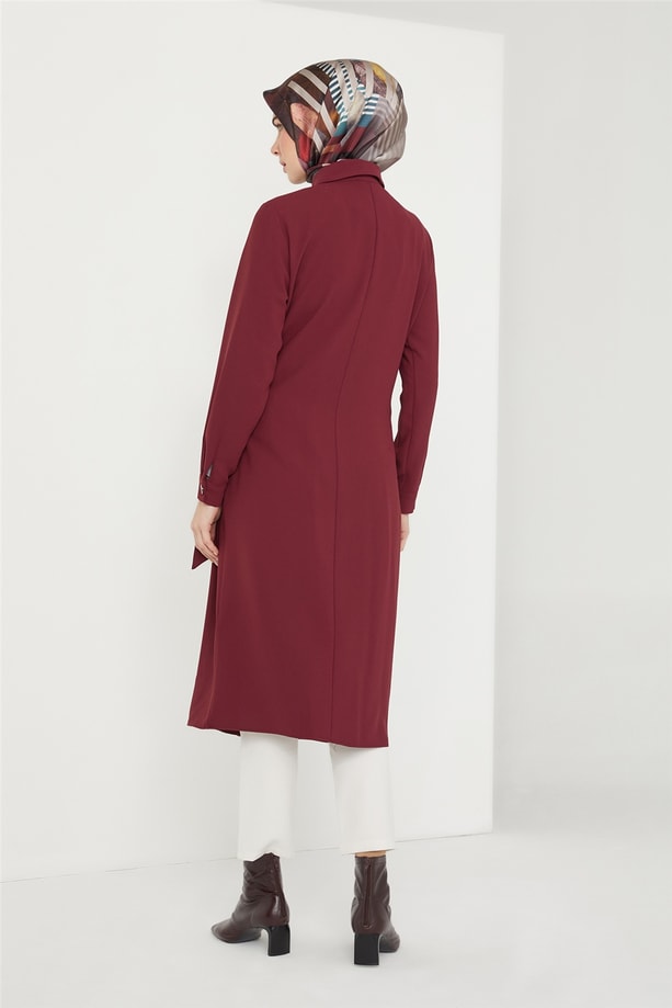 Armine Bel Detaylı Tunik 21K4538 Mürdüm