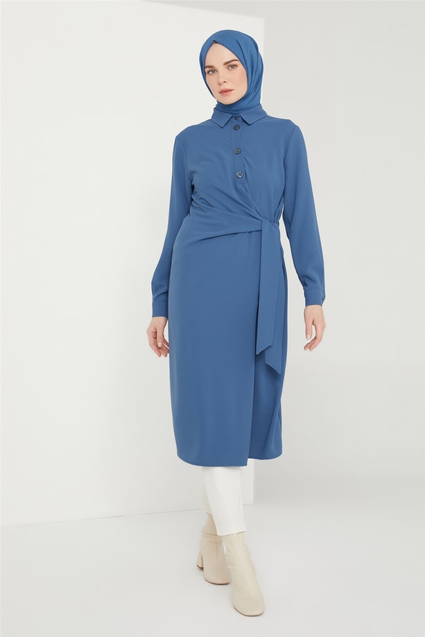 Armine Bel Detaylı Tunik 21K4538 Okyanus