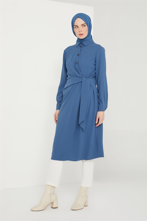 Armine Bel Detaylı Tunik 21K4538 Okyanus