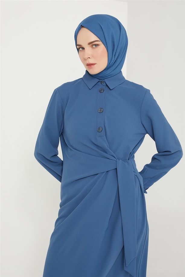 Armine Bel Detaylı Tunik 21K4538 Okyanus