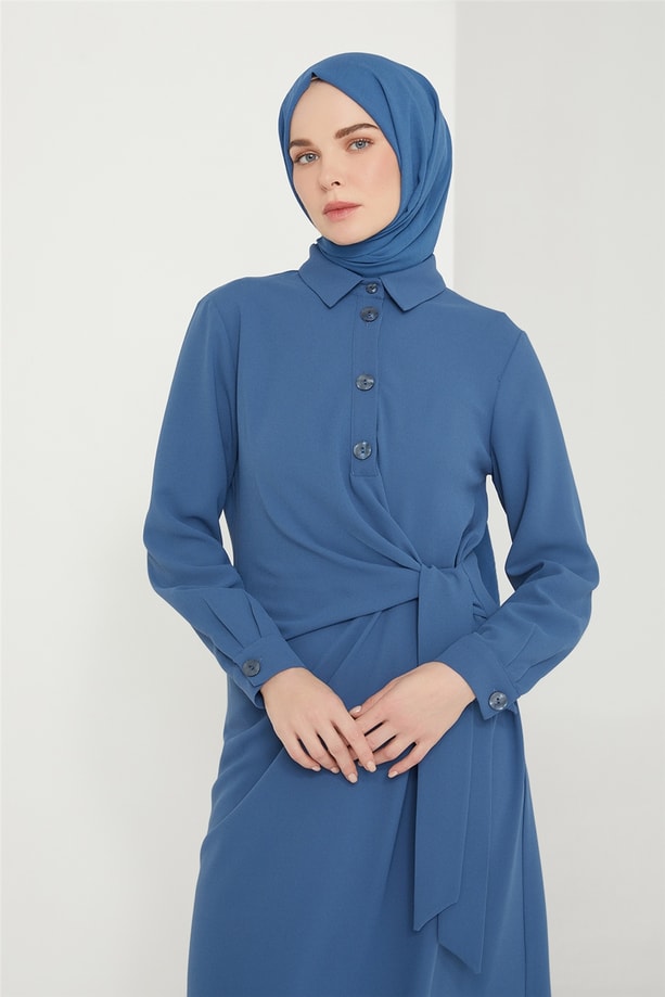 Armine Bel Detaylı Tunik 21K4538 Okyanus