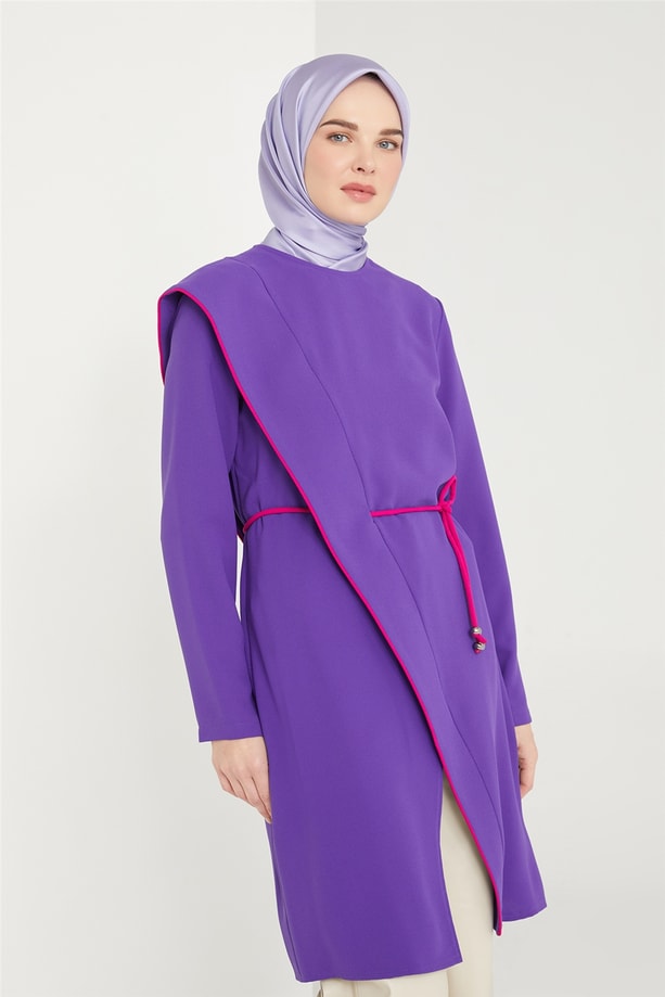 Armine Şerit Biye Detaylı Tunik 21K4539 Ametist