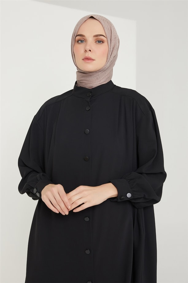 Armine Pileli Tunik 21K4552 Siyah