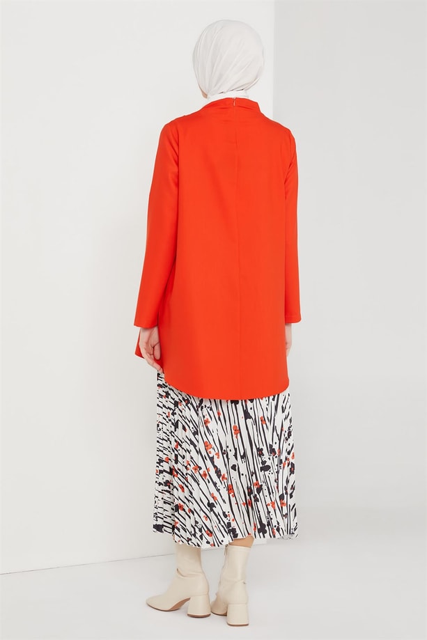 Armine Omuz Detaylı Tunik 21KS4556 Oranj