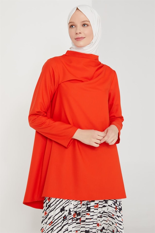 Armine Omuz Detaylı Tunik 21KS4556 Oranj