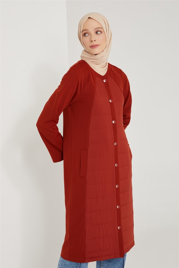 Armine Kapitoneli Hırka 21K5500 Kiremit