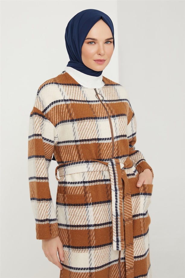 armine Kuşaklı Hırka 21K5519 Lacivert