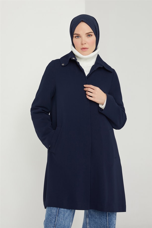 Armine Yüksek Yaka Ceket 21K5601 Lacivert