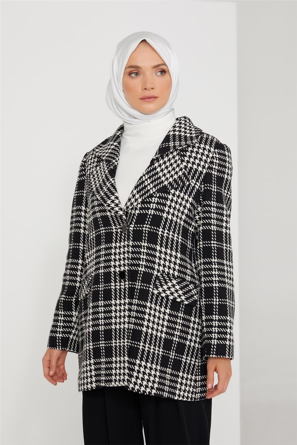 Armine Aller Yakalı Kazayağı Ceket 21K5603 Siyah