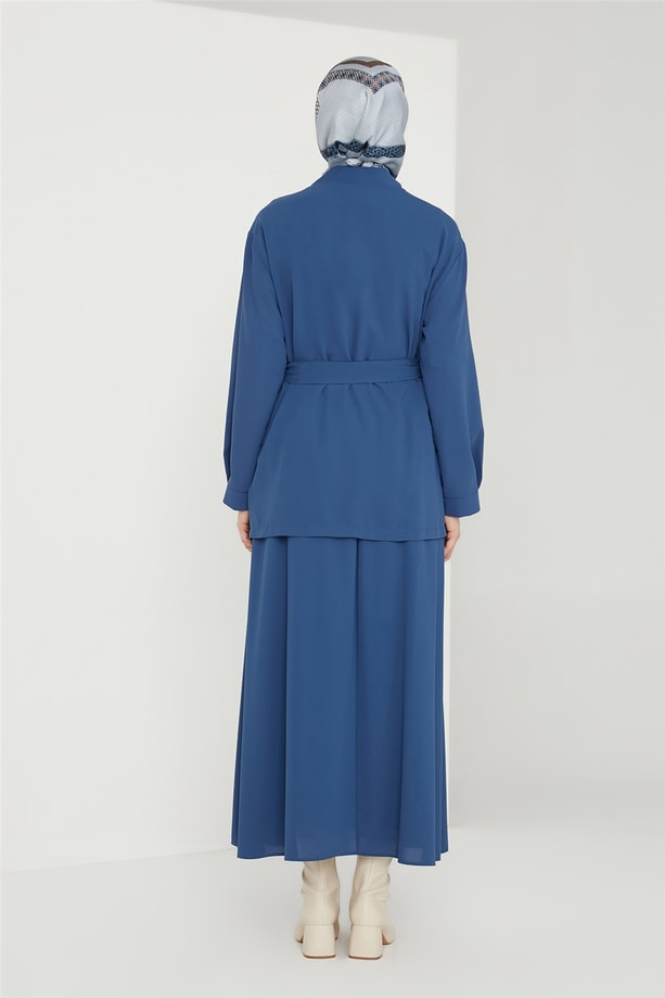 Armine Pile Detaylı Kimono Takım 21K6305 Okyanus