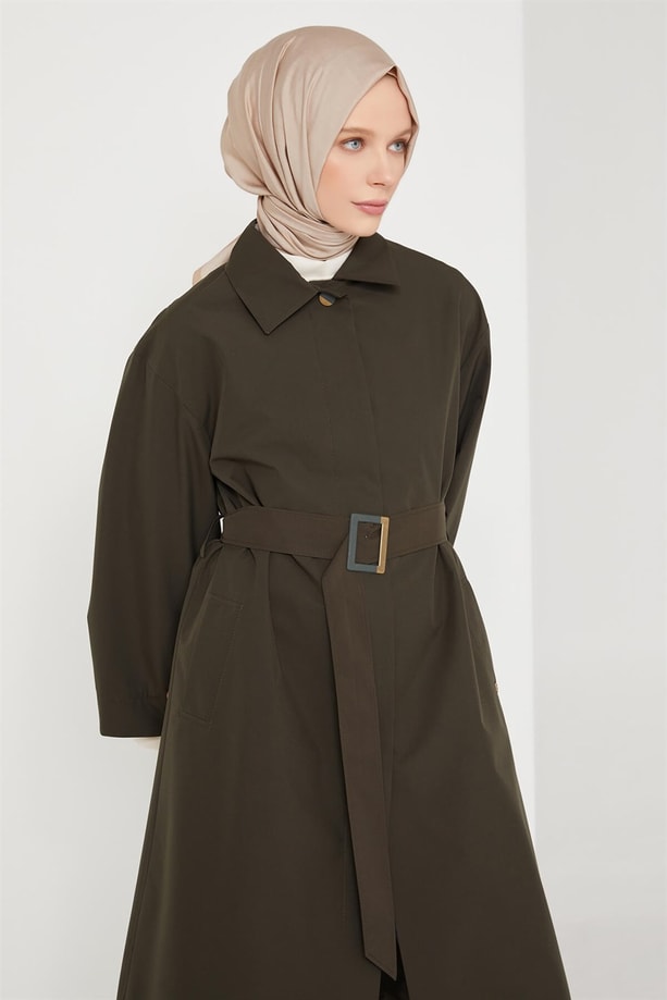Armine Aksesuar Detaylı Kap 21K7302 Haki