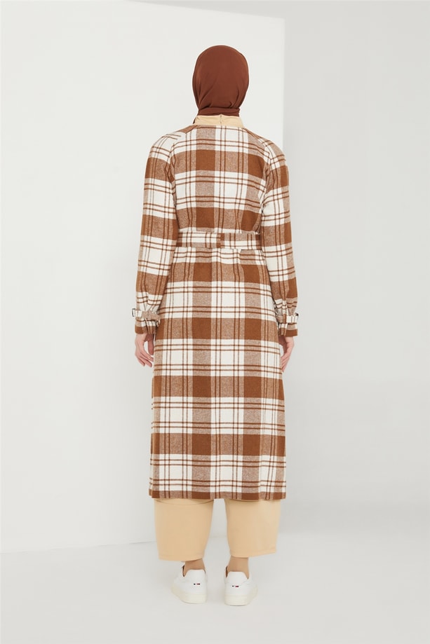 Armine Püküllü Ekose Kap 21K7306 Camel