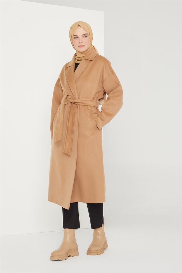 Armine Kelebek Astarlı Kaban 21K7412 Camel