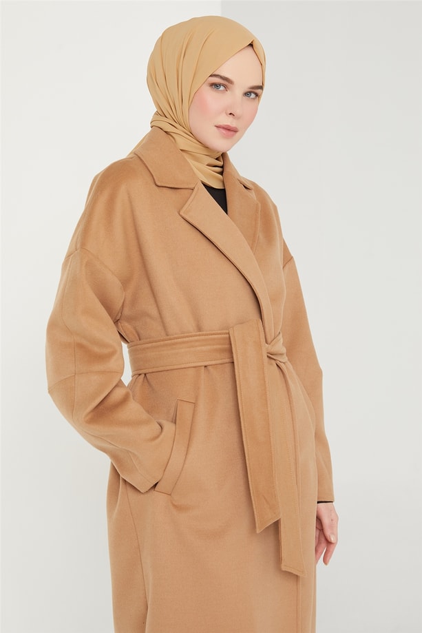 Armine Kelebek Astarlı Kaban 21K7412 Camel