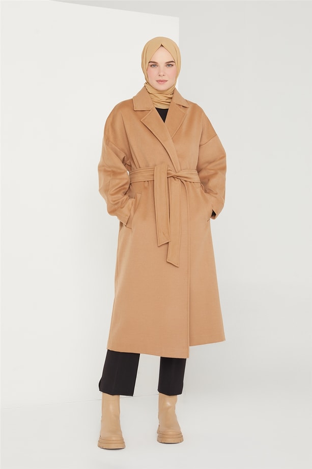 Armine Kelebek Astarlı Kaban 21K7412 Camel