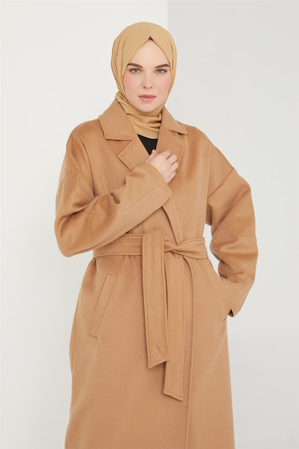 Armine Kelebek Astarlı Kaban 21K7412 Camel