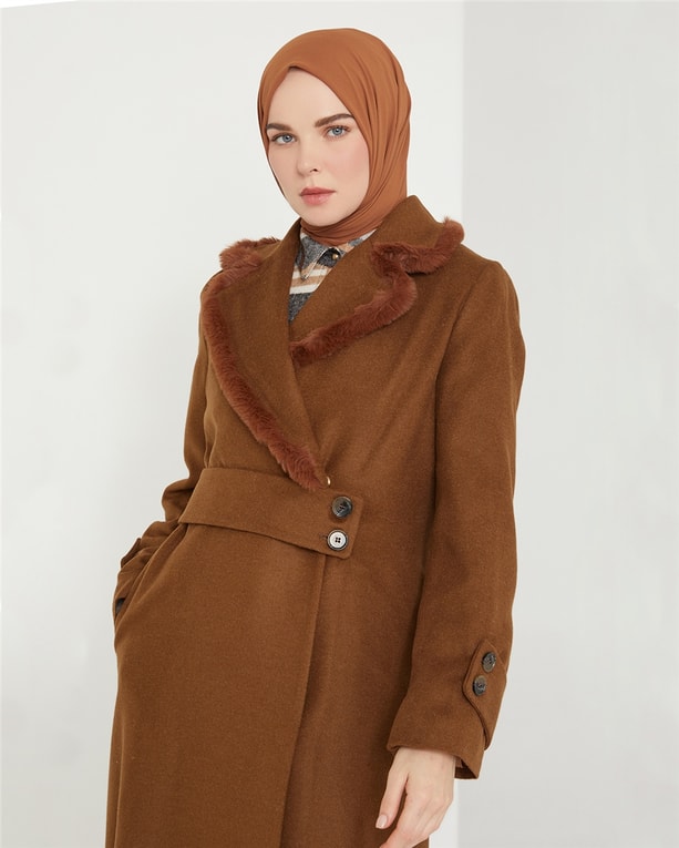 Armine Kürk Biyeli Kaban 21K7413 Taba