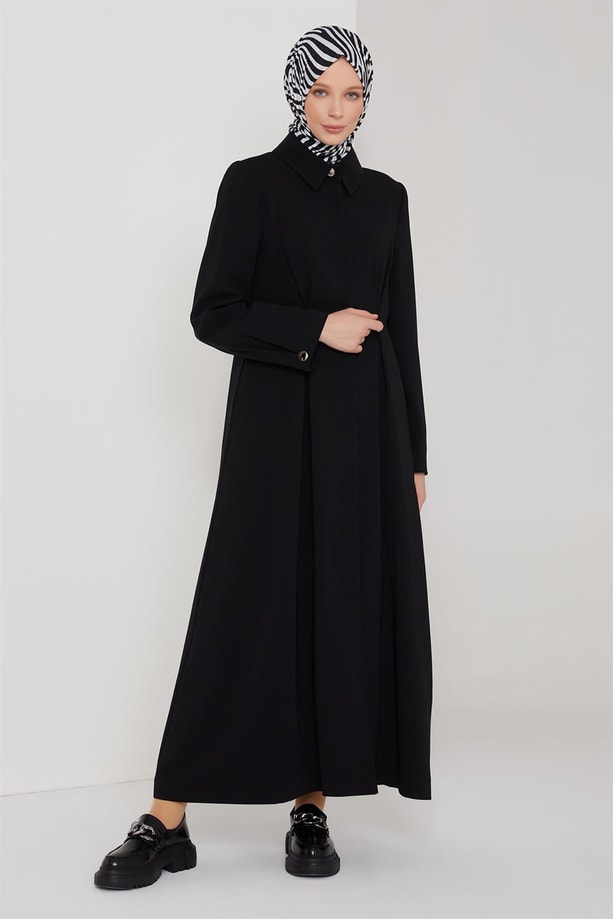 Armine Pilikaşe Detaylı Pardesü 21K8607 Siyah