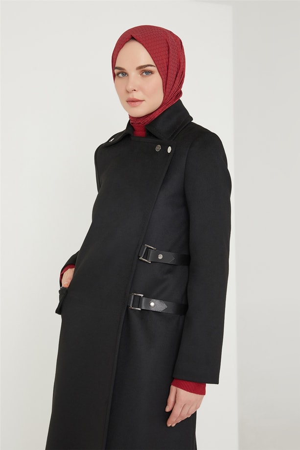 Armine Toka Detaylı Manto 21K8702 Siyah