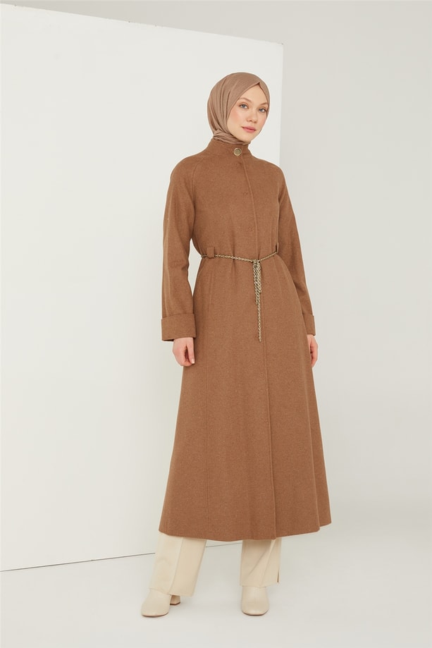 Armine Zincir Detaylı Manto 21K8710 Camel