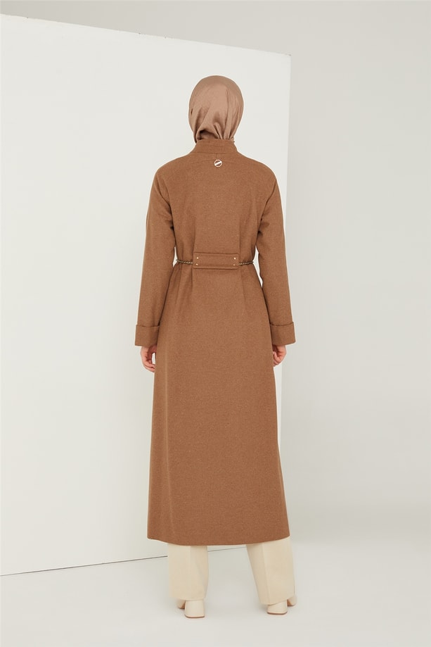 Armine Zincir Detaylı Manto 21K8710 Camel