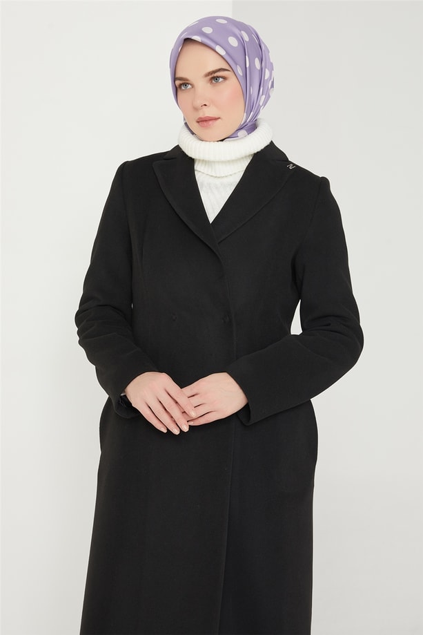 Armine Slim Pensli Klasik Kaban 21K7405 Siyah