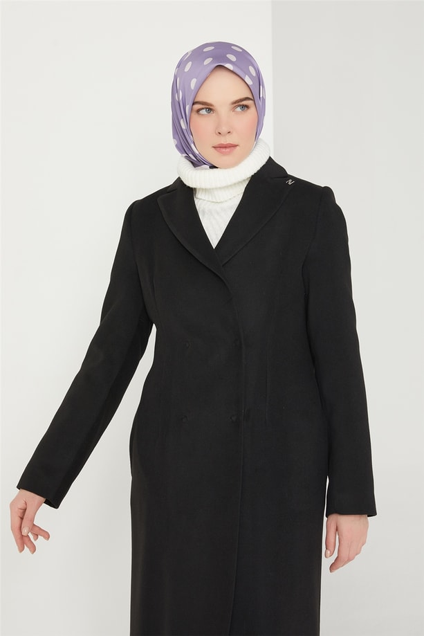 Armine Slim Pensli Klasik Kaban 21K7405 Siyah
