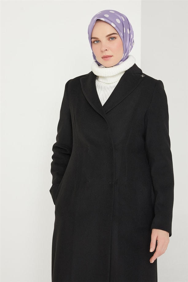 Armine Slim Pensli Klasik Kaban 21K7405 Siyah