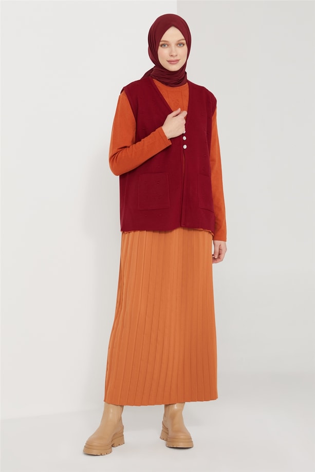 Armine Yelek 21KD9004 Bordo