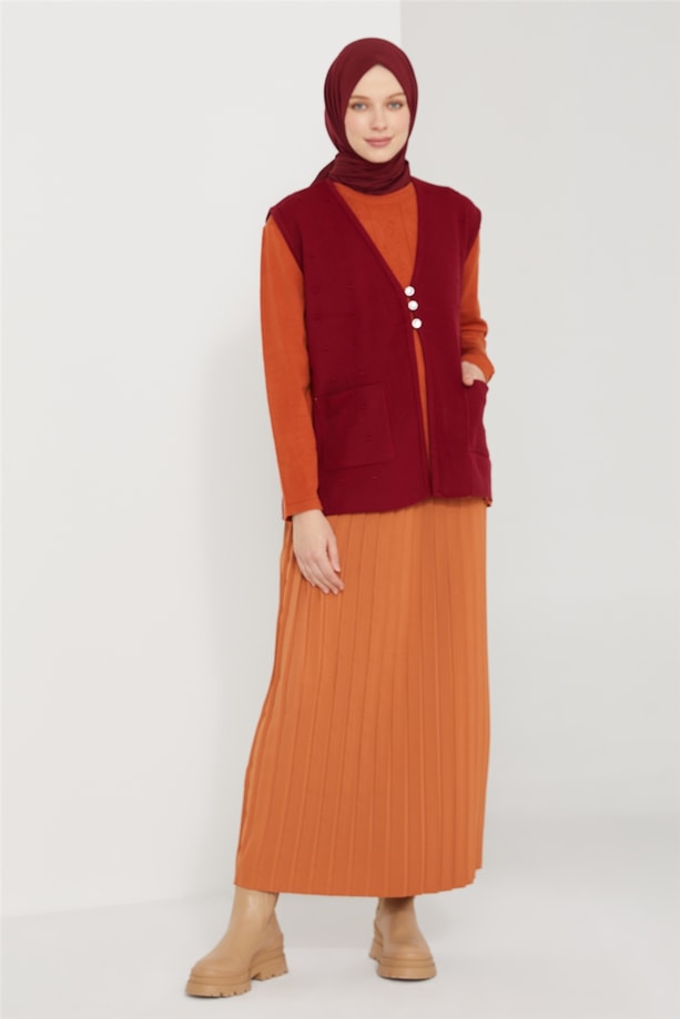 Armine Yelek 21KD9004 Bordo