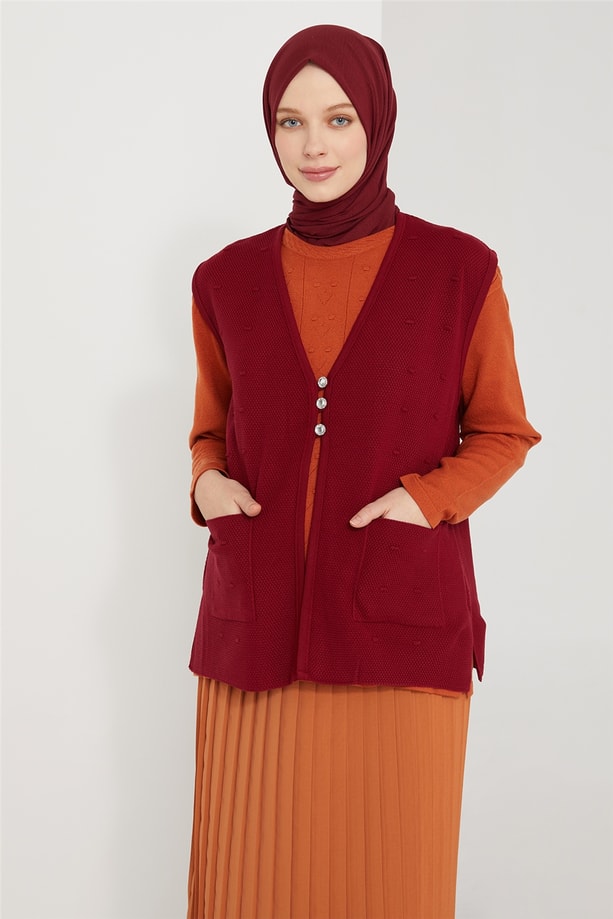 Armine Yelek 21KD9004 Bordo