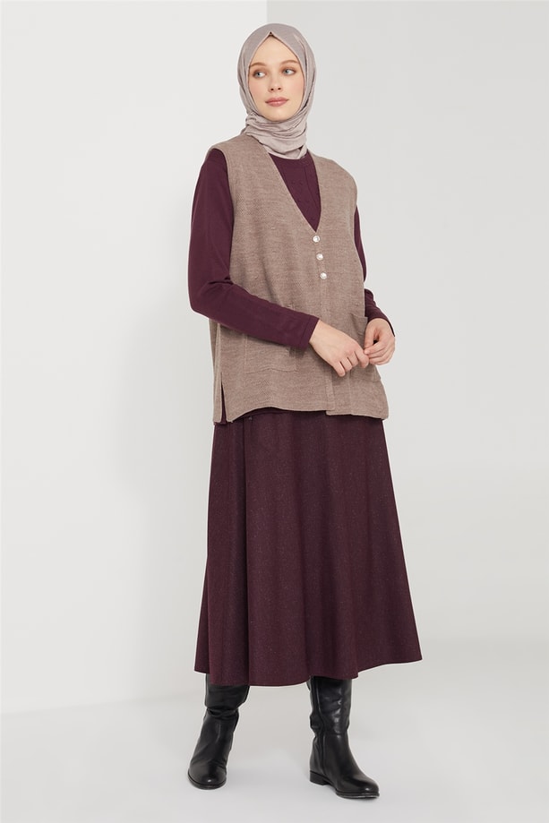 Armine Yelek 21KD9004 Vizon