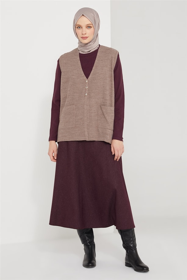Armine Yelek 21KD9004 Vizon