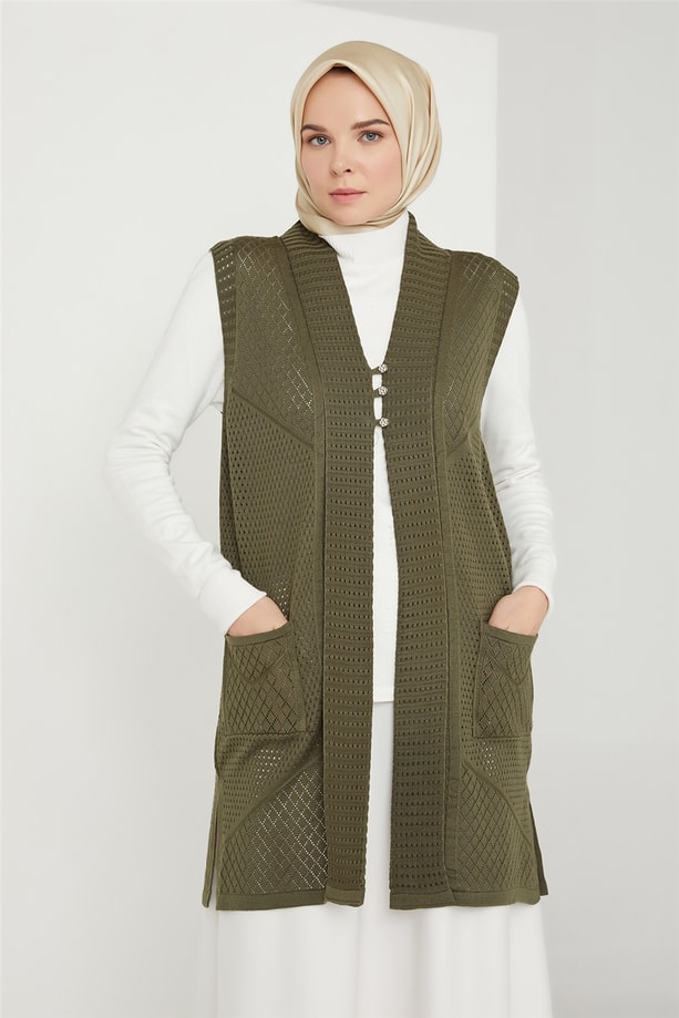 Armine Yelek 21KD9007 Haki