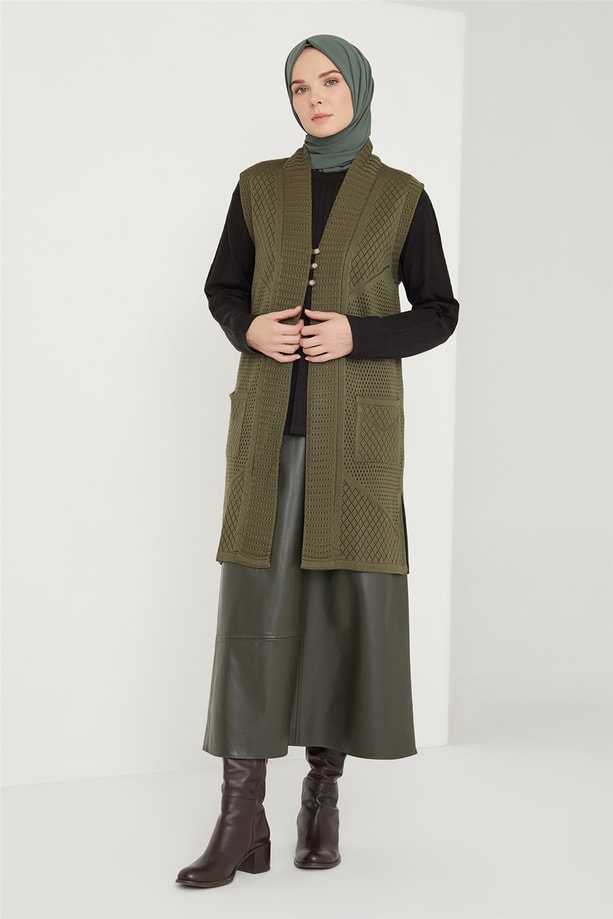 Armine Yelek 21KD9007 Haki