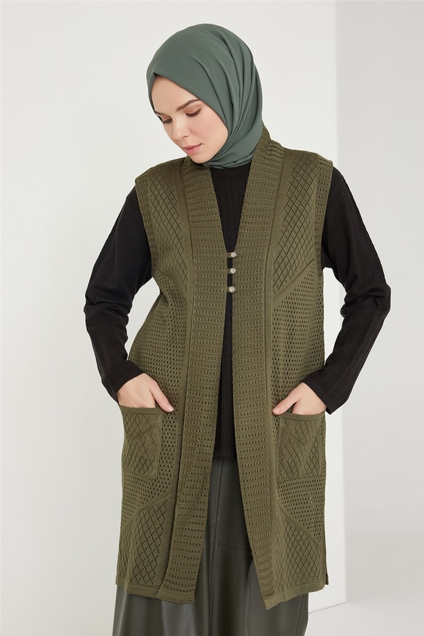 Armine Yelek 21KD9007 Haki