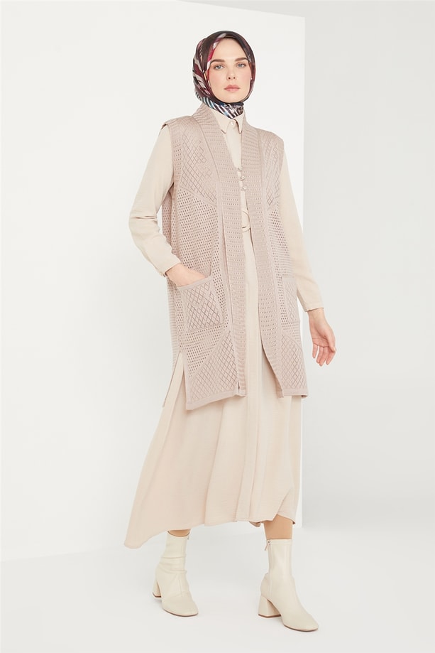 Armine Yelek 21KD9007 Taş
