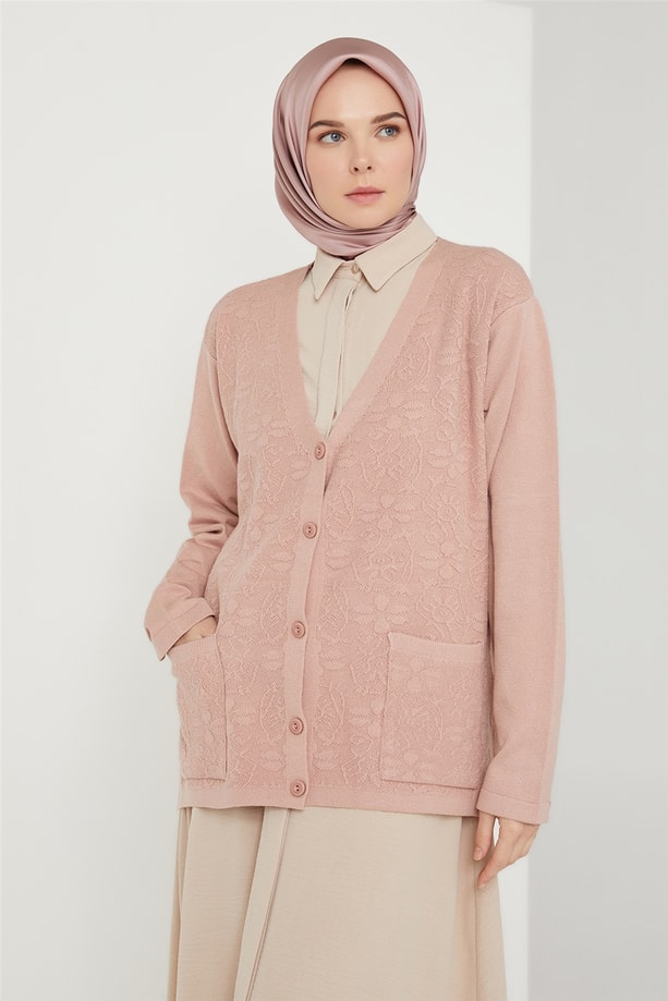 Armine Hırka 21KD9010 Pudra