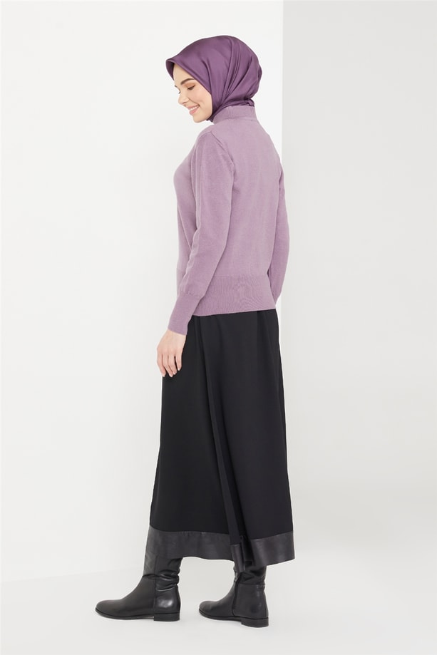 Armine Yarım Balıkçı Kazak 21KD9030 Lila