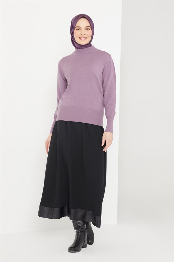 Armine Yarım Balıkçı Kazak 21KD9030 Lila