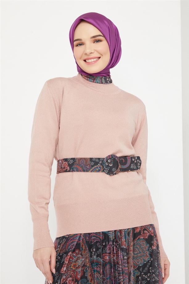 Armine Yarım Balıkçı Kazak 21KD9030 Pudra