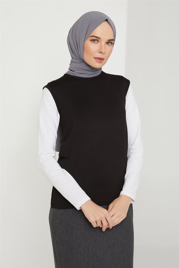 Armine Sıfır Kol Badi 21KD9038 Siyah