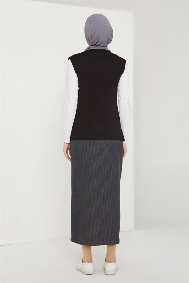 Armine Sıfır Kol Badi 21KD9038 Siyah