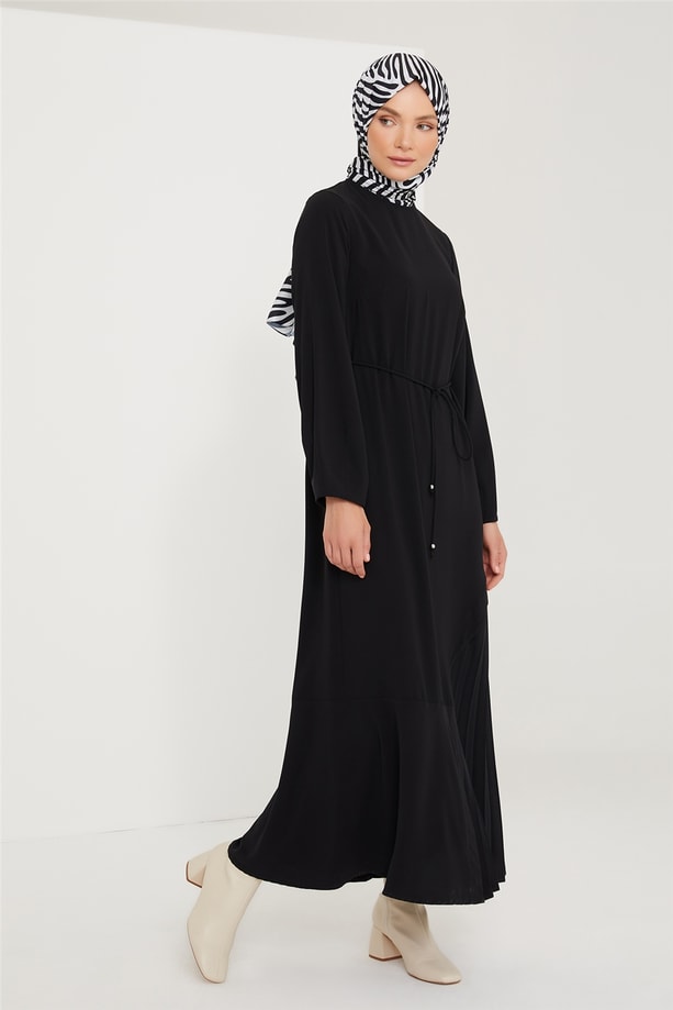 Armine Asimetrik Pliseli Elbise 21K9302 Siyah