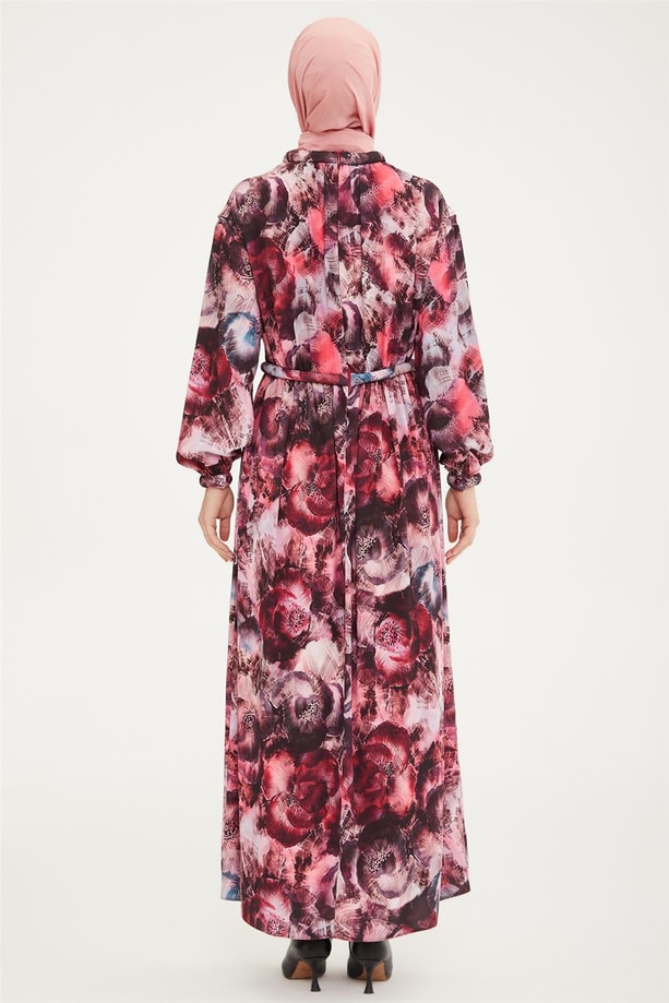 Armine Sosis Detaylı Elbise 21K9317 Bordo