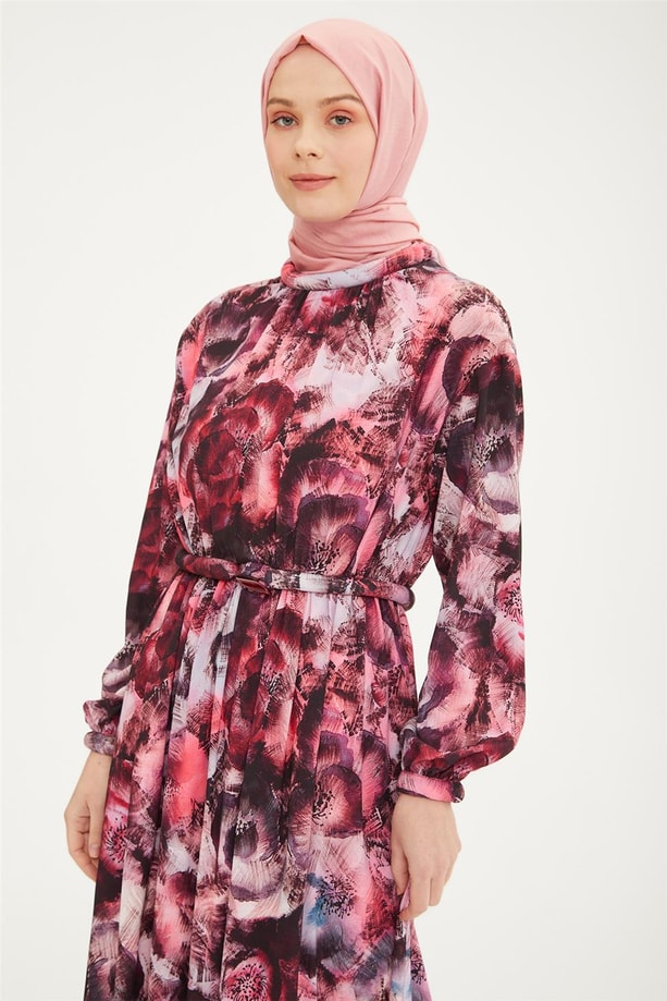 Armine Sosis Detaylı Elbise 21K9317 Bordo