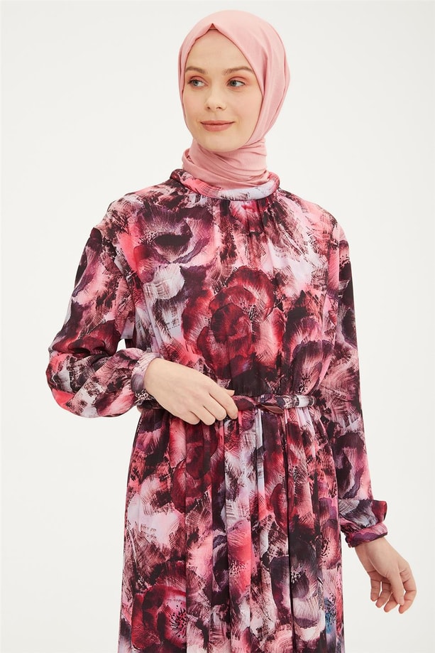 Armine Sosis Detaylı Elbise 21K9317 Bordo