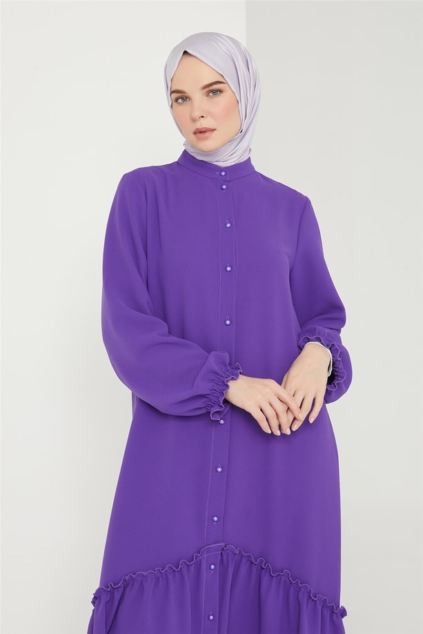 Armine Fırfırlı Elbise 21K9328 Ametist