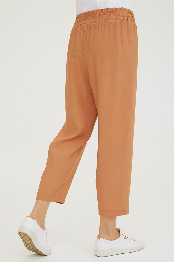 Armine Beli Lastikli Bağcıklı Pantolon 21Y2035 Camel
