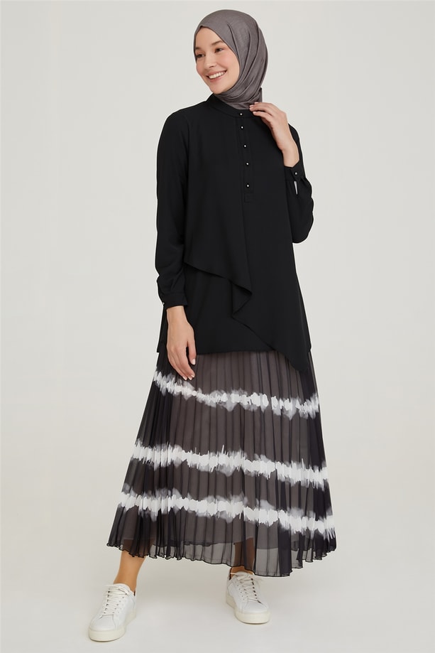 Armine Volanlı Bluz 21YH308 Siyah